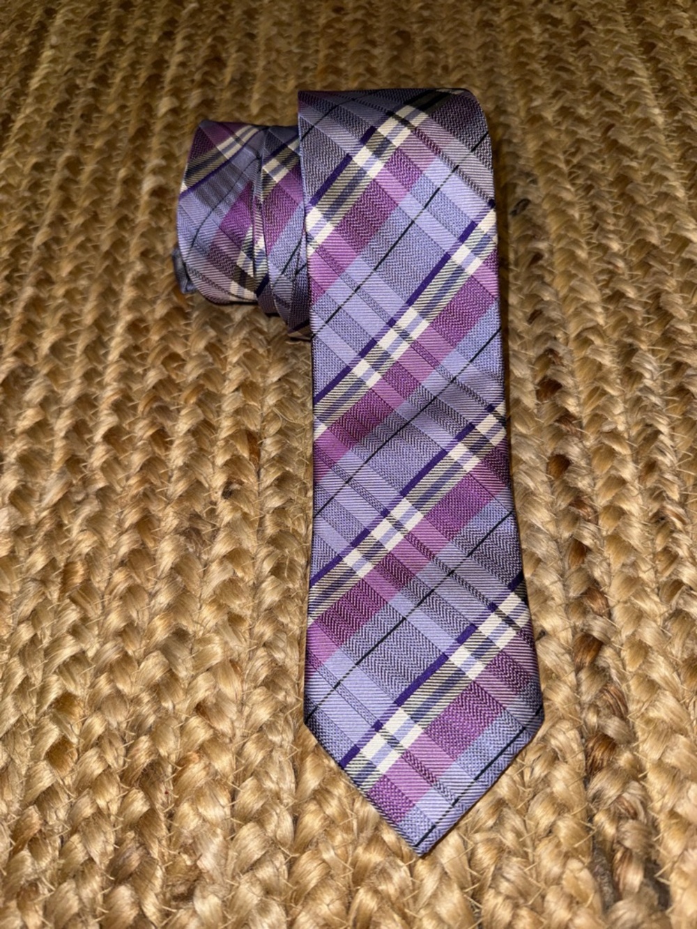 Jos. A. Bank Purple Plaid silk tie